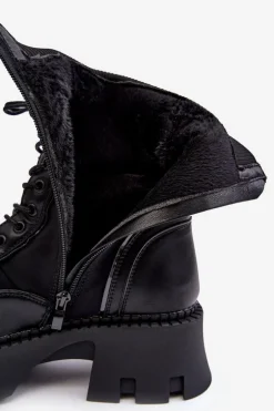 Zamszowe Botki Workery Z Biżuteryjną Ozdobą Czarne Marx