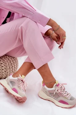 Zamszowe Buty Sportowe Sneakersy Damskie Vinceza 66725 Multikolor