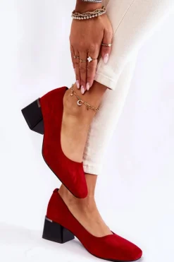 Zamszowe Czółenka La.Fi 230034R-SU Czerwone