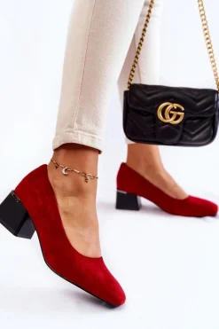 Zamszowe Czółenka La.Fi 230034R-SU Czerwone