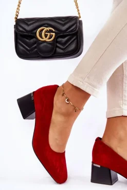 Zamszowe Czółenka La.Fi 230034R-SU Czerwone