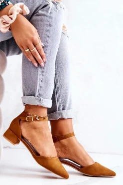 Zamszowe Czółenka W Szpic Camel Calliope