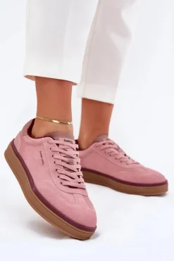 Zamszowe Damskie Sneakersy Daniel Lopez Just Dare SS2D4010 Różowe