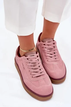 Zamszowe Damskie Sneakersy Daniel Lopez Just Dare SS2D4010 Różowe