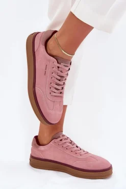 Zamszowe Damskie Sneakersy Daniel Lopez Just Dare SS2D4010 Różowe