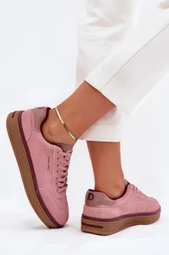 Zamszowe Damskie Sneakersy Daniel Lopez Just Dare SS2D4010 Różowe