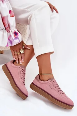 Zamszowe Damskie Sneakersy Daniel Lopez Just Dare SS2D4010 Różowe