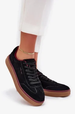 Zamszowe Damskie Sneakersy Daniel Lopez Just Dare SS2D4006 Czarne