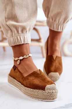 Zamszowe Espadryle Wsuwane Camel Lesley