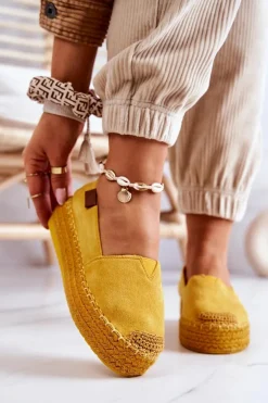 Zamszowe Espadryle Wsuwane Żółte Lesley
