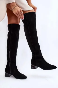 Zamszowe Kozaki Muszkieterki Laura Messi 2221 Czarne