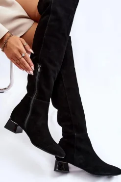 Zamszowe Kozaki Muszkieterki Laura Messi 2221 Czarne