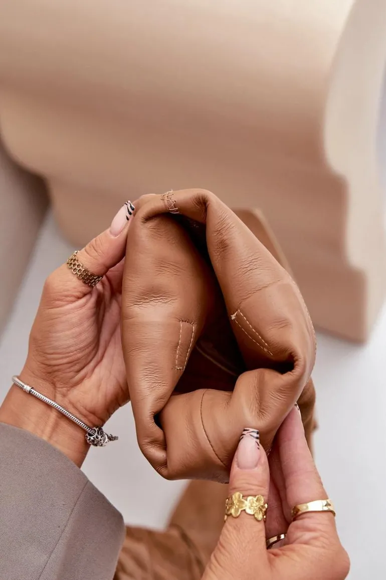 Zamszowe Kozaki Na Niskim Obcasie Z Cholewką Przed Kolano Zazoo 3444/O Camel