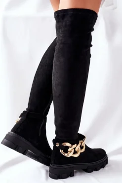 Zamszowe Kozaki Za Kolano Czarne Auckland