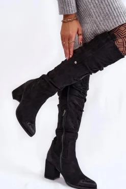 Zamszowe Kozaki Za Kolano La.Fi 270065B-SU Czarne
