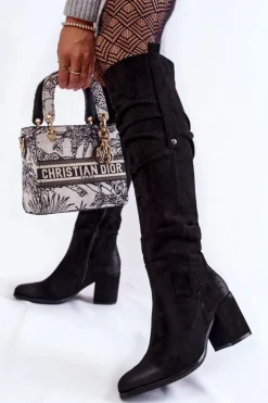 Zamszowe Kozaki Za Kolano La.Fi 270065B-SU Czarne