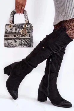 Zamszowe Kozaki Za Kolano La.Fi 270065B-SU Czarne