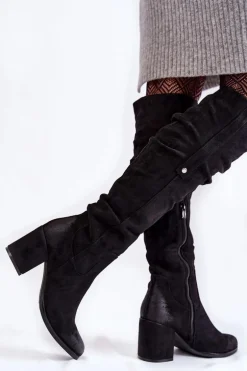 Zamszowe Kozaki Za Kolano La.Fi 270065B-SU Czarne