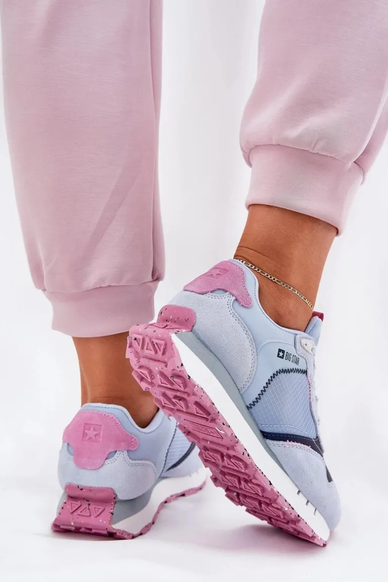 Zamszowe Lekkie Buty Sportowe Damskie Big Star RR274236 HI-POLY SYSTEM Niebieskie