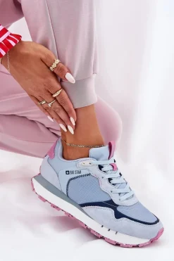 Zamszowe Lekkie Buty Sportowe Damskie Big Star RR274236 HI-POLY SYSTEM Niebieskie