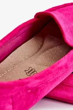 Zamszowe Mokasyny Damskie Fuksja Morreno