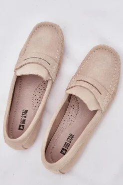 Zamszowe Mokasyny Damskie Big Star RR274947 Beżowe