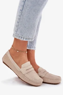 Zamszowe Mokasyny Damskie Big Star RR274947 Beżowe