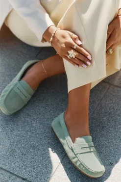 Zamszowe Mokasyny Damskie Big Star RR274945 Zielone