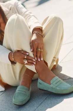 Zamszowe Mokasyny Damskie Big Star RR274945 Zielone