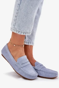 Zamszowe Mokasyny Damskie Big Star RR274943 Niebieskie