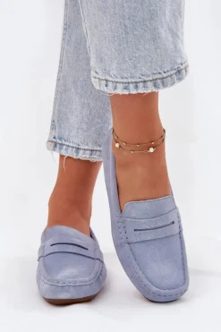 Zamszowe Mokasyny Damskie Big Star RR274943 Niebieskie