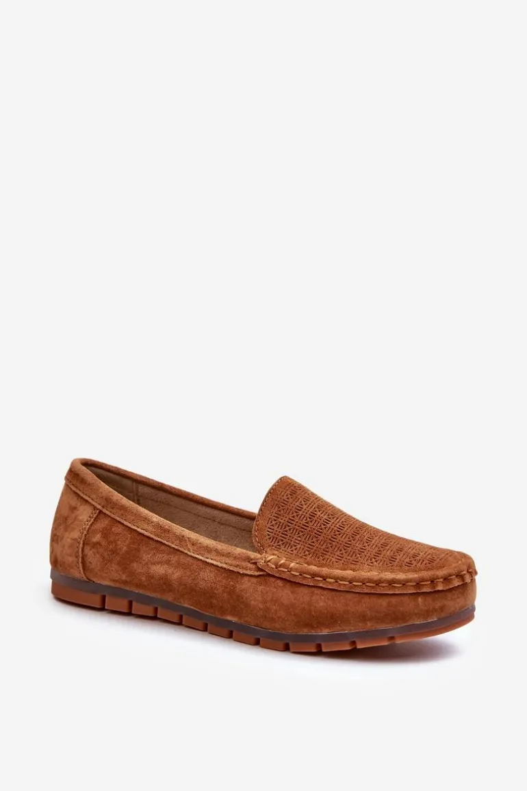 Zamszowe Mokasyny Damskie Camel S.Barski LR755