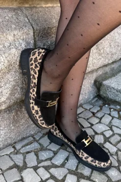 Zamszowe Mokasyny Damskie Panterka Vinceza 66791 Czarne