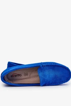Zamszowe Mokasyny Damskie Niebieskie Morreno