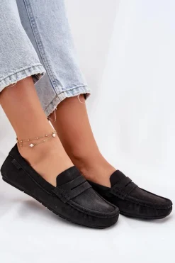 Zamszowe Mokasyny Damskie Big Star RR274948 Czarne