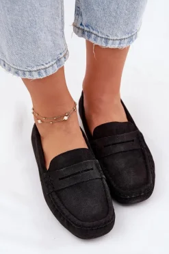 Zamszowe Mokasyny Damskie Big Star RR274948 Czarne