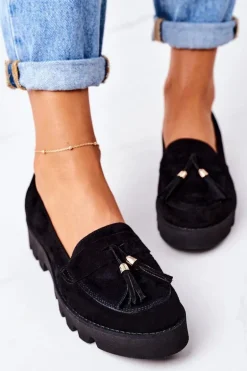 Zamszowe Mokasyny Lewski Shoes 3053 Czarne