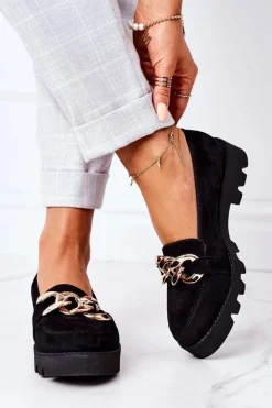 Zamszowe Mokasyny Lewski Shoes 3040 Czarne