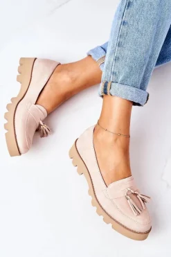 Zamszowe Mokasyny Lewski Shoes 3053 Cappuccino