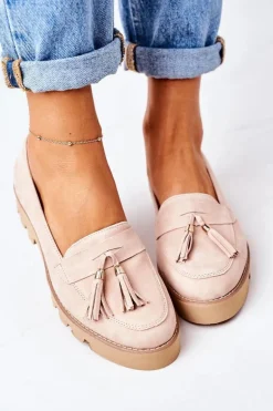 Zamszowe Mokasyny Lewski Shoes 3053 Cappuccino