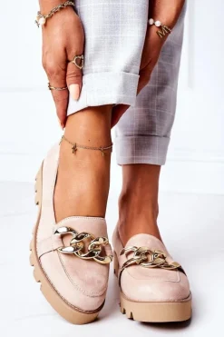 Zamszowe Mokasyny Lewski Shoes 3040 Cappuccino