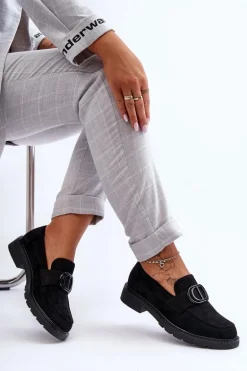 Zamszowe Mokasyny Na Platformie Czarne Jarren