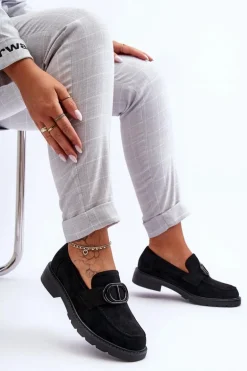 Zamszowe Mokasyny Na Platformie Czarne Jarren