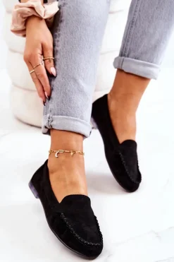 Zamszowe Mokasyny Sergio Leone MK722 Czarne