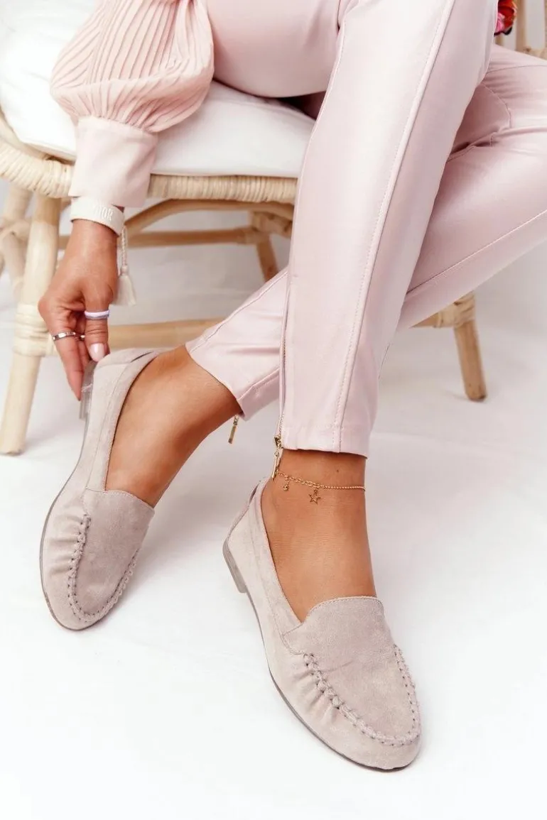 Zamszowe Mokasyny Sergio Leone MK722 Beżowe