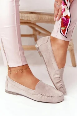 Zamszowe Mokasyny Sergio Leone MK722 Beżowe