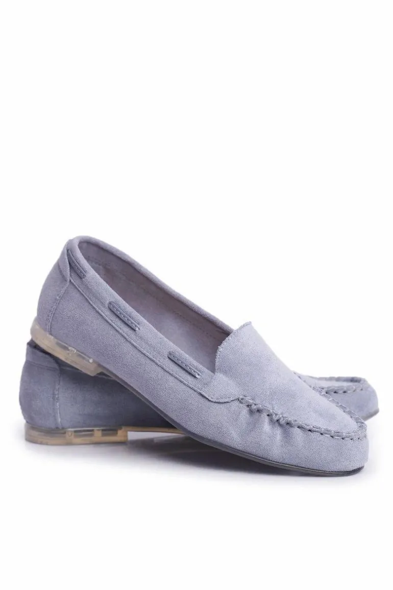 Zamszowe Mokasyny Sergio Leone MK722 Niebieskie