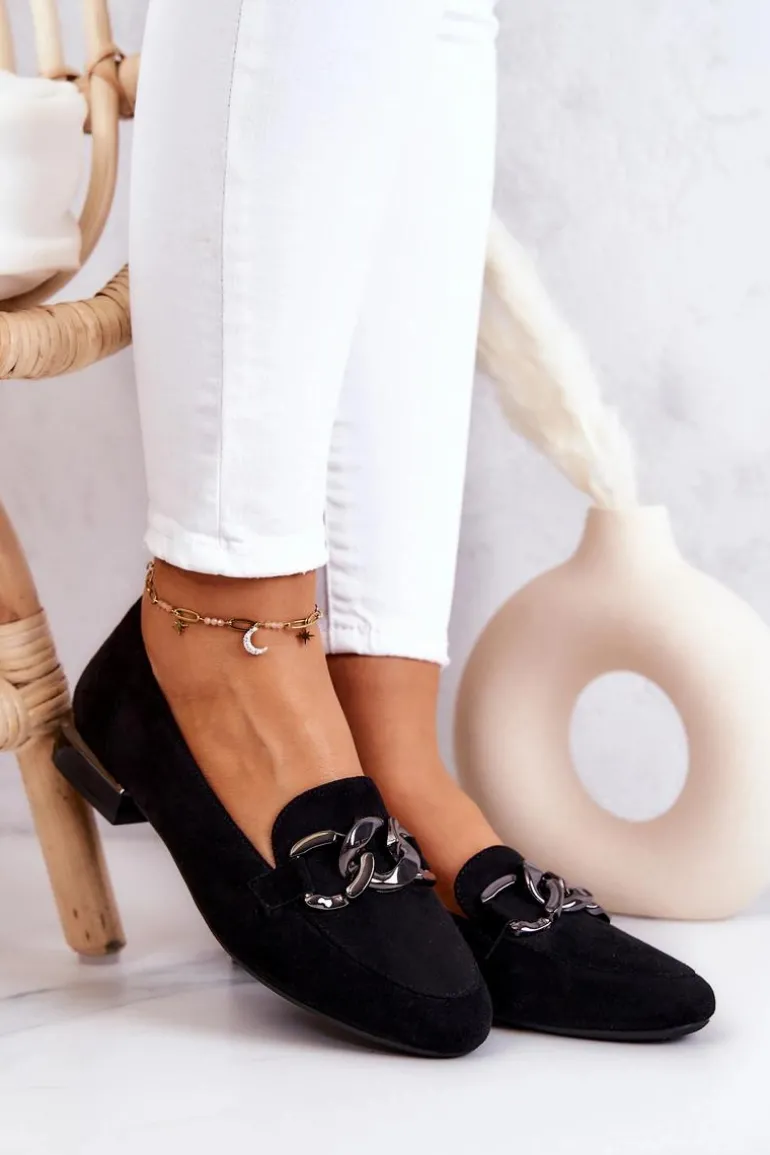 Zamszowe Mokasyny Sergio Leone MK739 Czarne