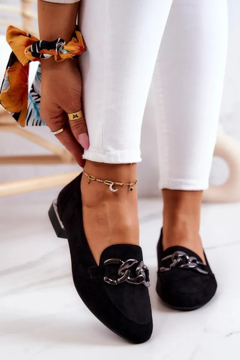 Zamszowe Mokasyny Sergio Leone MK739 Czarne