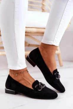 Zamszowe Mokasyny Sergio Leone MK739 Czarne